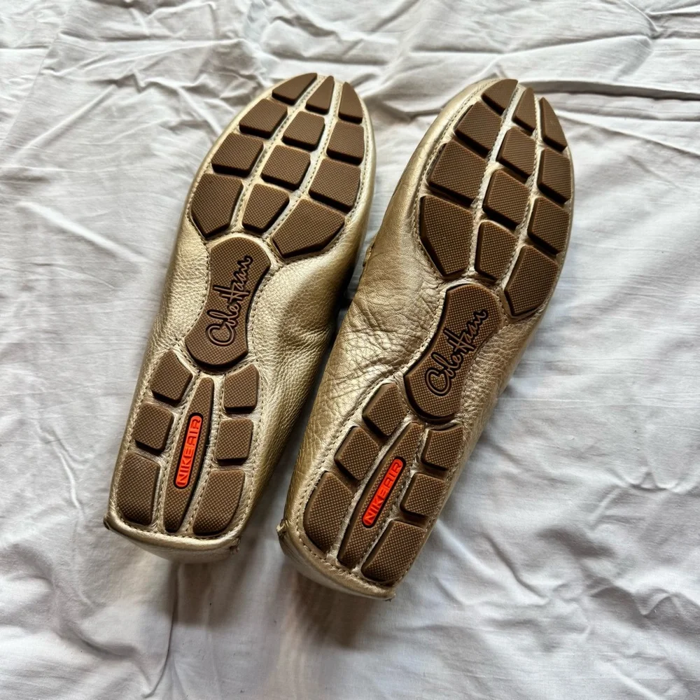 Cole Haan Metallic Gold Leather Loafers